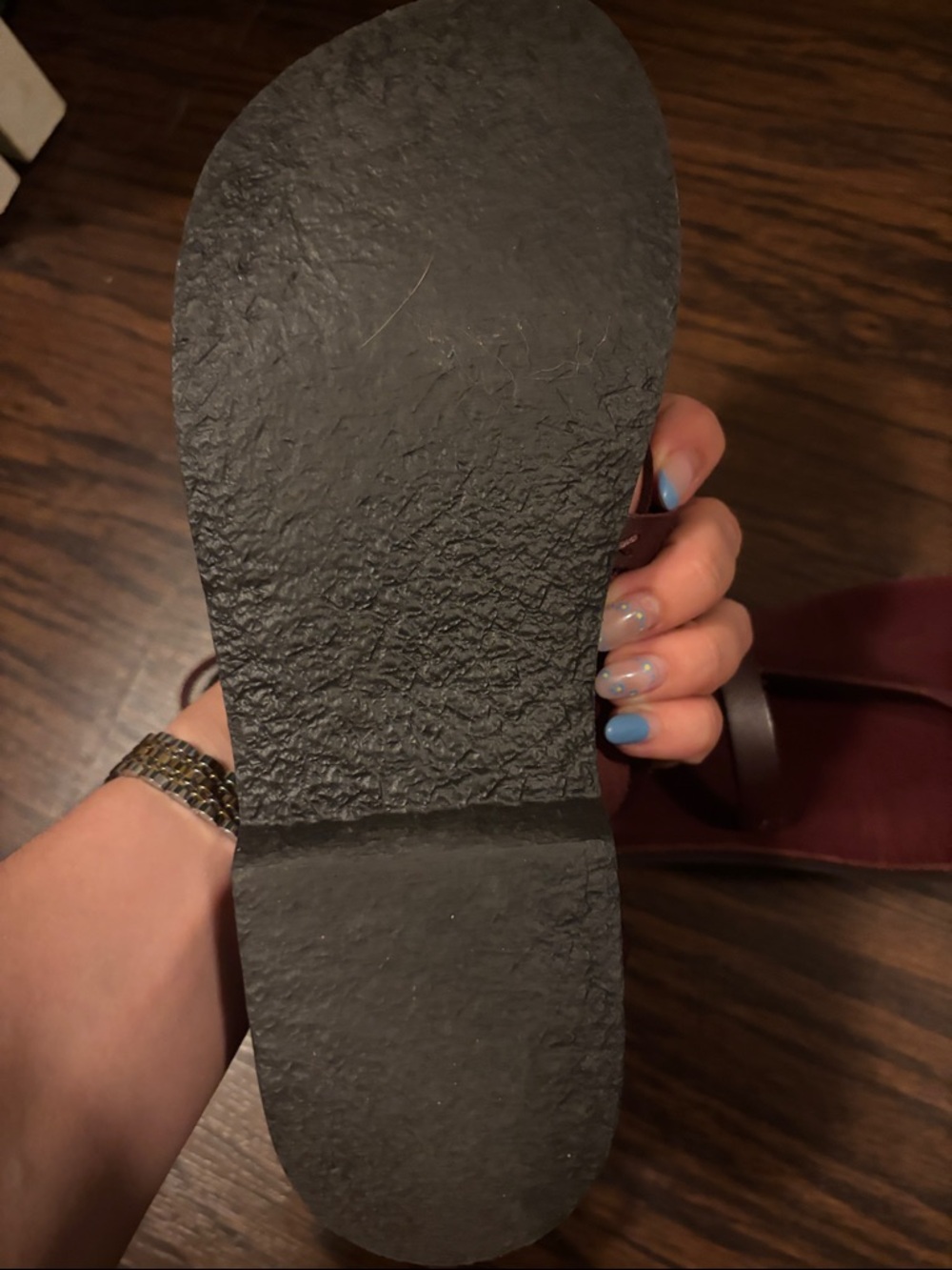 Free People Brown Leather Lace-Up Sandals - Picture 3 of 3